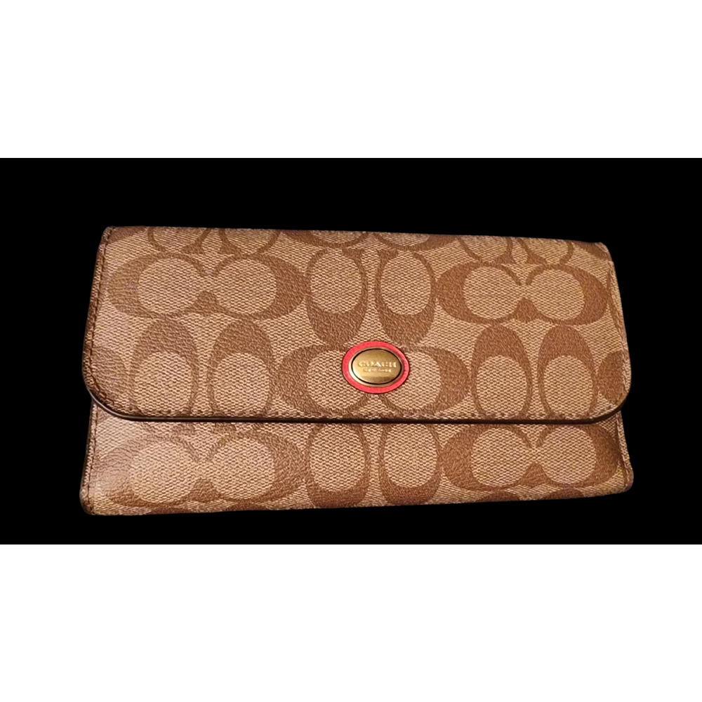 Coach Peyton Signature checkbook Wallet